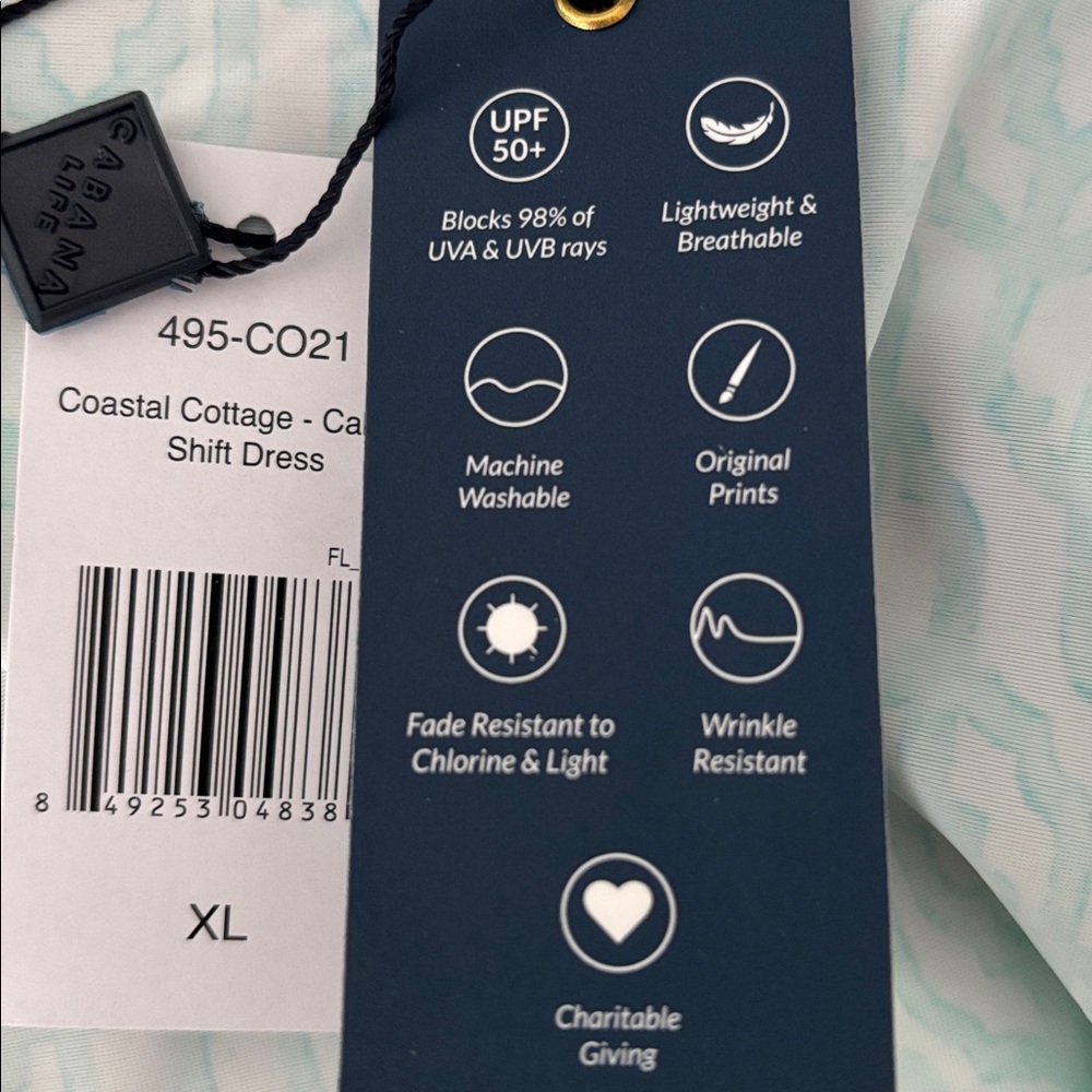 NWT Cabana Life Coastal Cottage UPF 50+ Shift Coverup Dress Size XL Vibrant - Picture 13 of 13